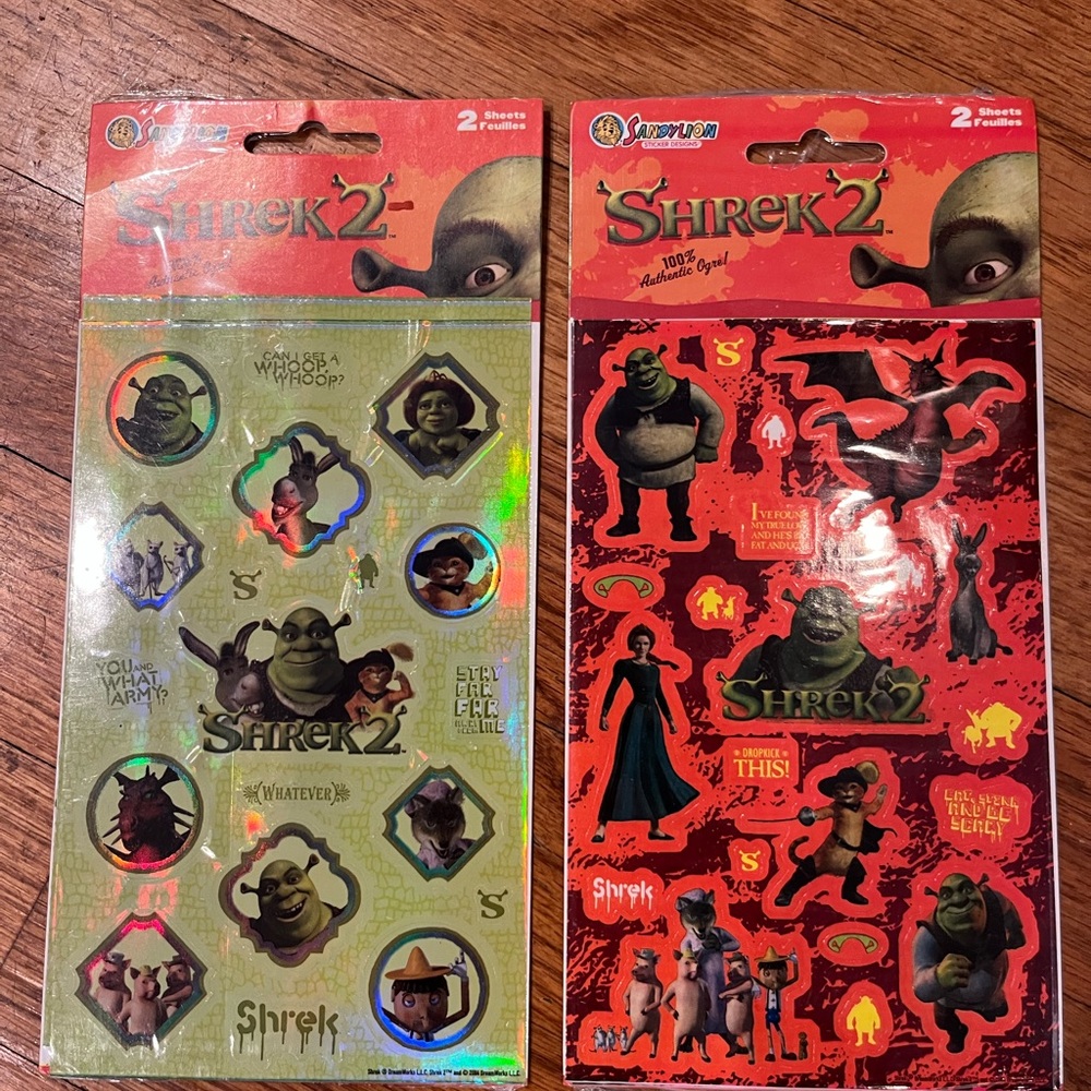 Shrek 2 Sticker Set 10 sheets total